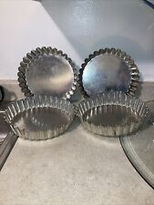 Set Of 4 Removable Bottom Round Baking Tin Pan Quiche Tart picture