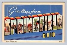 Springfield OH-Ohio, Scenic LARGE LETTER GREETINGS, Antique Vintage Postcard picture