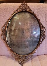  VICTORIAN BRASS Oval with curved /convex glass PICTURE FRAME picture
