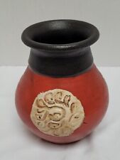 Vintage Studio Pottery Costa Rica Vase Hand Painted 7x6 picture