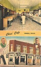 Postcard 1940s Texas Terrell Interior Entrance Chris Cafe occupation 23-11993 picture