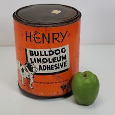 Vintage Henry Bulldog Linoleum Adhesive 1 Gallon Tin picture