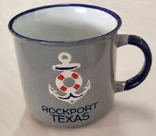 Grey Ceramic Mug Cup W Enamel Rockport Texas Travel Souvenir picture