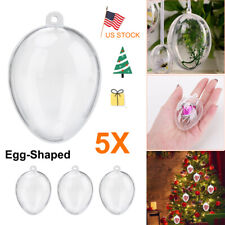 5X Plastic Clear Ball Baubles Sphere Fillable Xmas Ornament Party Tree Decor picture