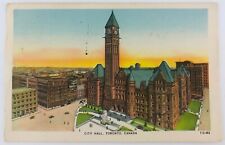 Vintage Toronto Canada City Hall Postcard 1944 Ontario picture