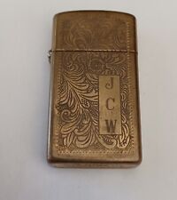 Vintage Engraved Zippo Lighter Brass Golden Bradford PA USA Casing Not Magnetic picture
