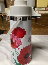 VTG Large Sunrise Air Pot Thermos Beverage Dispenser HOT OR COLD 1.9 Liter Poppy picture