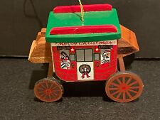 Vintage Wooden Stagecoach Christmas Ornament picture