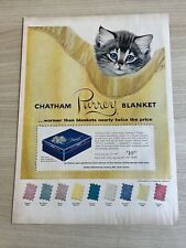 Chatham Purrey Blanket Kitten Vintage 1953 Print Ad Life Magazine picture