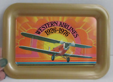 VINTAGE Western Airlines 1926-1976 50th Anniversary Mini Trinket Tray picture