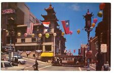 Chinatown San Francisco CA Vintage Postcard c1961 Chinese Lantern Pagoda picture