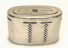 Antique Union Savings Bank Oakland , CA  Coin Bank -  no key picture