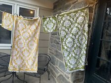 Vtg Callaway Grand Damask Green And Yellow Floral Towel And Washcloth Sets picture