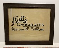 Rare Antique Hall’s Chocolates Ottumwa Iowa Original Paper Poster Sign 1880s picture
