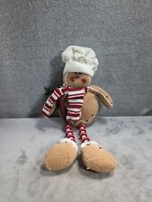 Gingerbread Boy 9” Plush Doll Shelf Sitter Peppermint Candy Christmas Decor picture