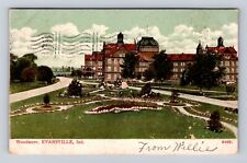 Evansville IN-Indiana, Woodmere, Antique, Vintage c1907 Souvenir Postcard picture