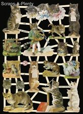 German Embossed Victorian Style Scrap Die Cut - Playful Kittens / Cats EF7288 picture