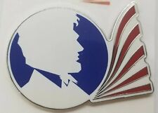 American Brand Abraham Lincoln Silhouette Enamel Pin w Swoosh Red White Blue New picture