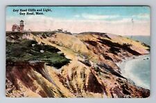 Gay Head MA-Massachusetts, Gay Head Cliffs and Lighthouse c1919 Vintage Postcard picture