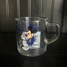 Vintage Disney Mickey Mouse “Break Time”Glass Mug by Anchor Hocking USA 3.5x3” picture