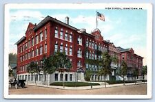 Johnstown PA Pennsylvania Postcard High School Exterior Views 1920s Automobile picture