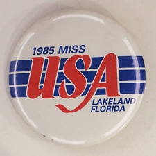 Vintage 1985 Miss USA Beauty Pageant Lakeland FL Pinback Button picture