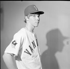 Vintage Negative B&W Med Format 1970's Yearbook Photo Boy Baseball Player #988 picture