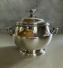 Antique French Ercuis Silver Plate Sugar Bowl |Navy hallmark| H.15cm/5.9