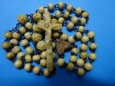 antique FRENCH NUN rosary  / 1850 / monastery FRANCE / carved crucifix picture