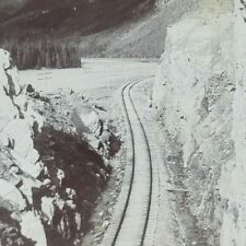 Canada BC Railroad Cut Mount Stephen Kicking Horse River Photo Stereoview S254 picture