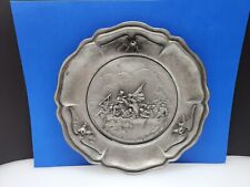 Vintage Heavy Pewter Plate Man Cave Steampunk Decor Metal 1976 Bicentennial picture
