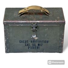 WW2 US M17 50 Cal. Ammo Can Canvas Strap D39091 US Army M2 HMG Chest Box EMPTY picture
