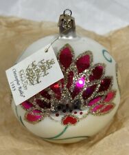 Vintage Christopher Radko 1989 Ornament Signed Pink Flower Heart Christmas READ picture