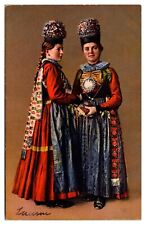 Antique Pretty Ladies wearing Processional Costumes, Freiburg, Germany Postcard picture