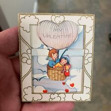 Vintage c.1910s Valentines Day Card HOT AIR BALLOON Ballooning picture