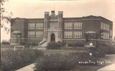 antique ARCOLA TWP HIGH SCHOOL IL Illinois REAL PHOTO RPPC AZO POSTCARD picture