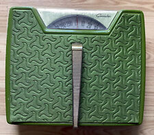 Vintage 1950's - 70s Counselor Bathroom Scale Olive Green Quilted Vinyl Top picture