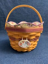 Longaberger 2000 May Series Morning Glory Basket W/Protector, Liner &Tie On MINT picture
