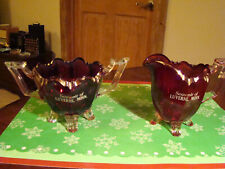Vintage Ruby Flash Creamer and Sugar Bowl Luverne, Minn. Rare Item Get This Now picture