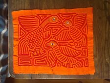 Orange Birds, Vintage Panamanian, Mola Indigenous Textile Art picture