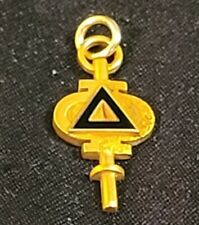 Phi Delta Phi College Fraternity Honor Society Gold Fob Pendant Vintage Women  picture