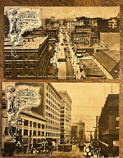Lot of 2 Postcards 2nd & 3rd Avenues in Seattle, Washington Golden Potlatch 1911 picture