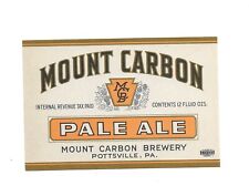 Vintage Mount Carbon Pale Ale IRTP Beer Label Pottsville, PA picture