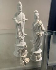 Lot Of 3 Vintage Geisha Figures / Statues - Japanese Porcelain Statues White picture