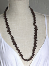 Vintage Hilo Hatties Necklace - Brown Seed Pod Shell Bead Strand 38