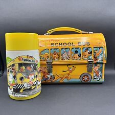 Vtg 1960s Aladin DISNEY Metal Lunch Box SCHOOL BUS with THERMOS - NICE Vtg 1960 picture