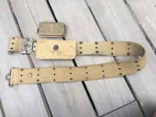Original WW2 US Khaki Pistol belt with First Aid Tin and Pouch picture