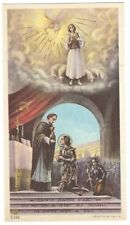 ANTIQUE  Italian Holy Card~St. JOAN of ARC~Gold Illumined picture