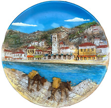 Greece Terracotta Folk Art Pottery CIPA YAPA Wall Hanging Plate 3D Countryside picture