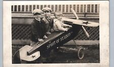 SPIRIT OF ST LOUIS FLYER kids toy airplane real photo postcard rppc prop aviator picture